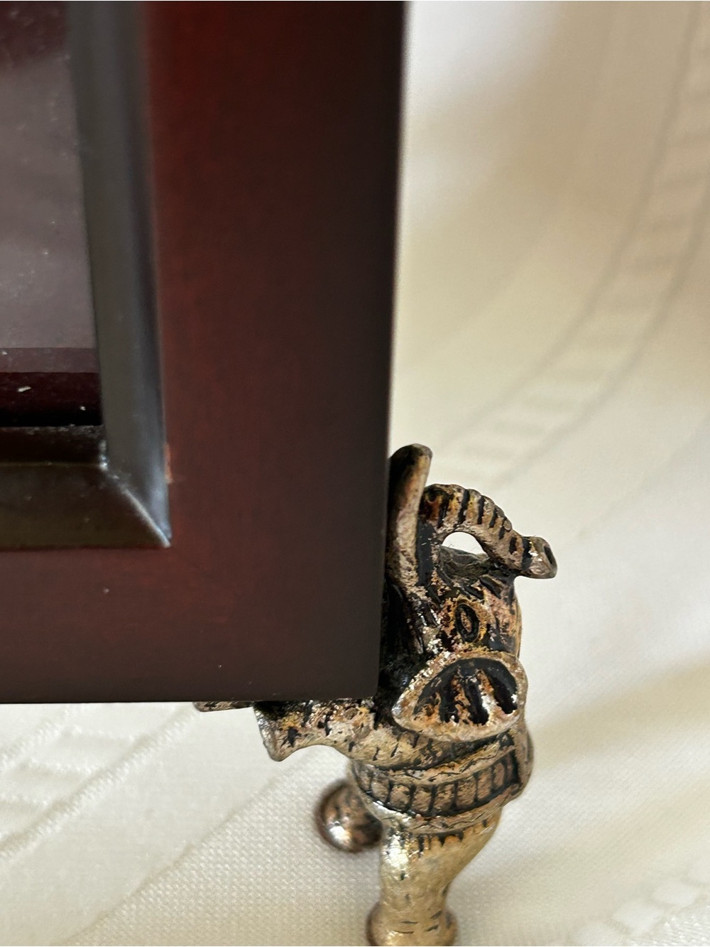 Vintage The Bombay Company Picture Frame Brown Silver-Tone Elephants Boho-Chic - Picture 3 of 7